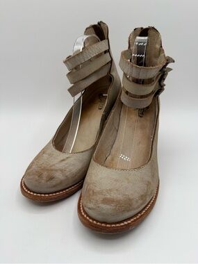 Freebird by Steven Randi in Pewter Size 9 Back-Zip Strappy Ankle All Leather